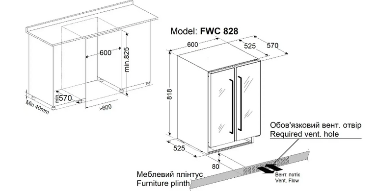 Винный шкаф Fabiano FWC 828 Black
